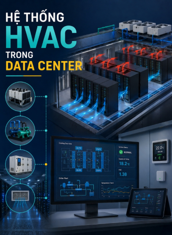 Hệ thống HVAC cho data center: Tiêu chuẩn ASHRAE & Giải pháp vận hành