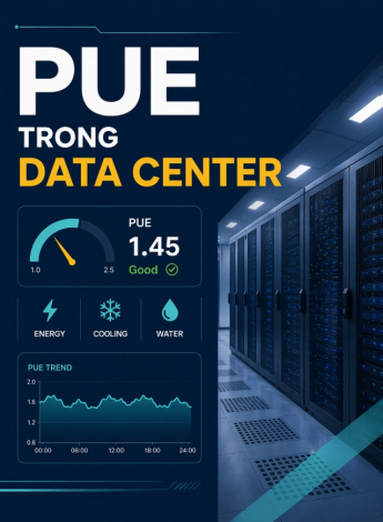 PUE trong data center – Hiểu đúng để tối ưu hiệu suất năng lượng