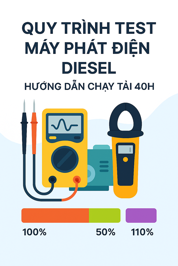 Quy trình test máy phát điện Diesel chuẩn T&C: Hướng dẫn chạy tải 40h
